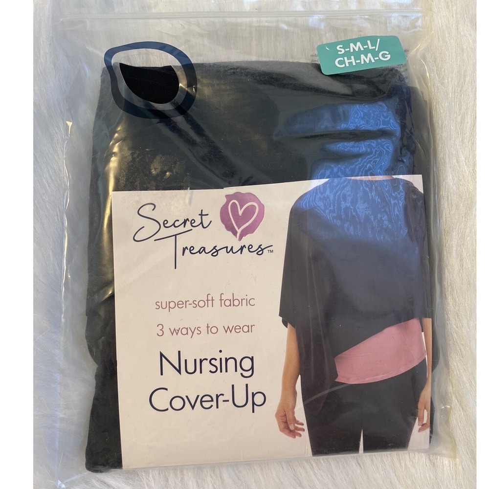 Secret Treasures Nursing Cover Up Women Size Small Medium Large Black Super Soft